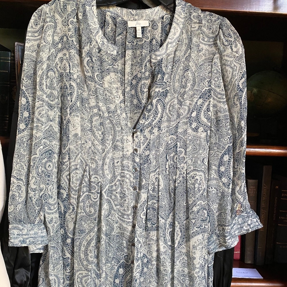 JOIE BEAUTIFUL PAISLEY TUNIC SUMMER BLOUSE